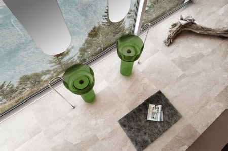 Напольная раковина из полиэфирной смолы Abber Kristall AT2702Emerald фото