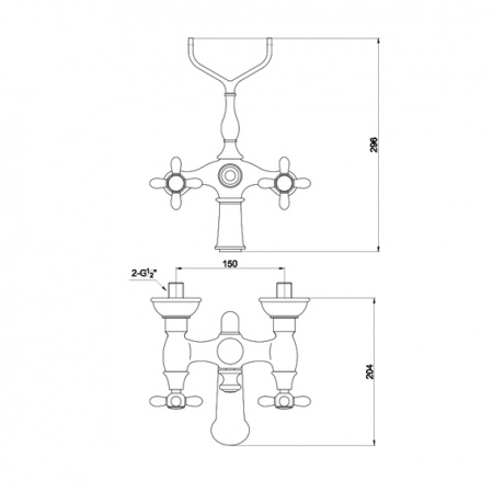 Смеситель для ванны с душем Timo Ritz 0144Y silver фото