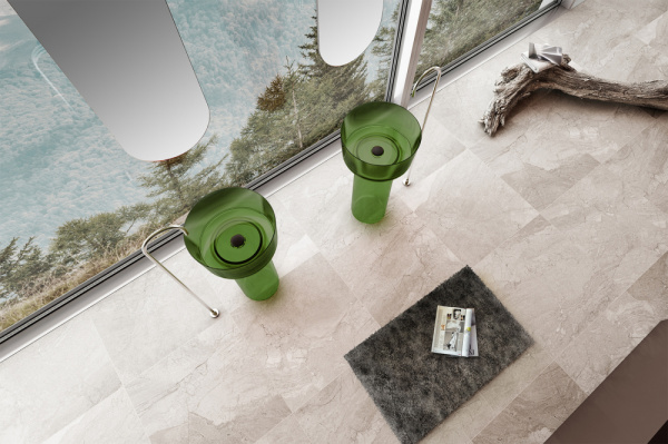 Напольная раковина из полиэфирной смолы Abber Kristall AT2702Emerald-H фото