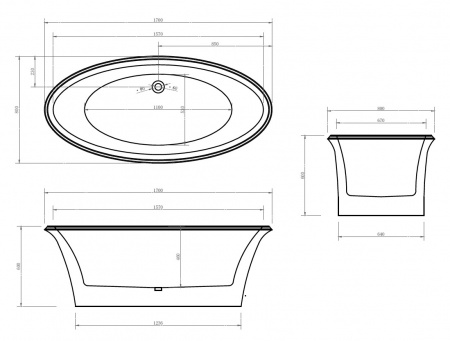 Ванна акриловая Abber AB9289 170x80 фото