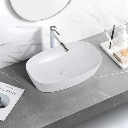 Накладная раковина Abber Rechteck AC2206 60x39 белая фото