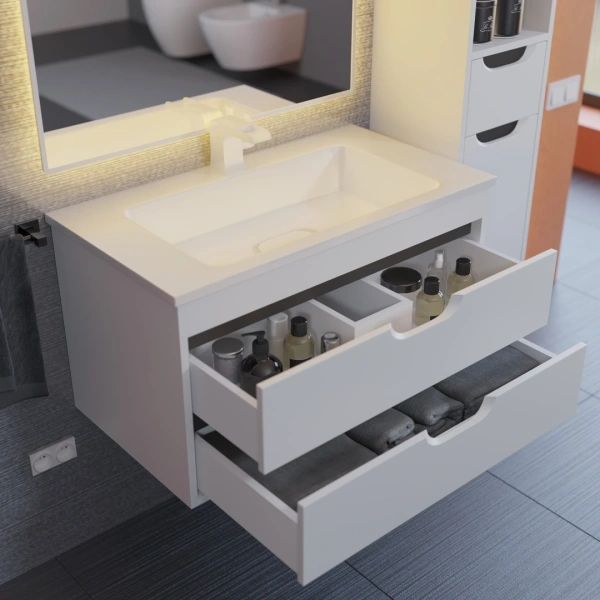 Тумба под раковину Uperwood Modul 80 2930205355 белая/графит фото