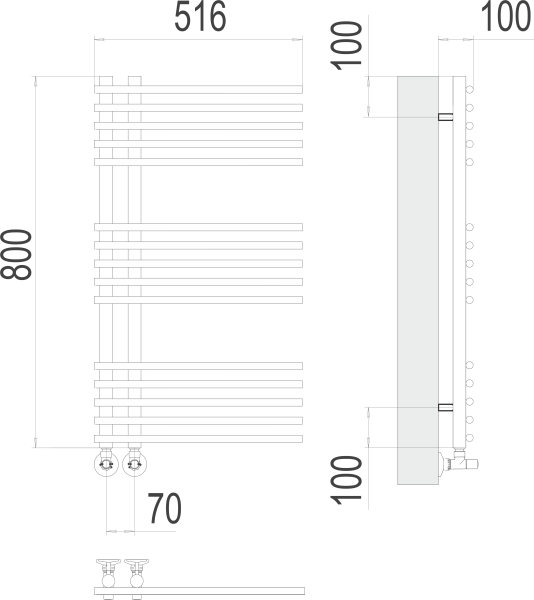 Водяной полотенцесушитель Астра П15 70х800 Terminus 4670078530486 фото