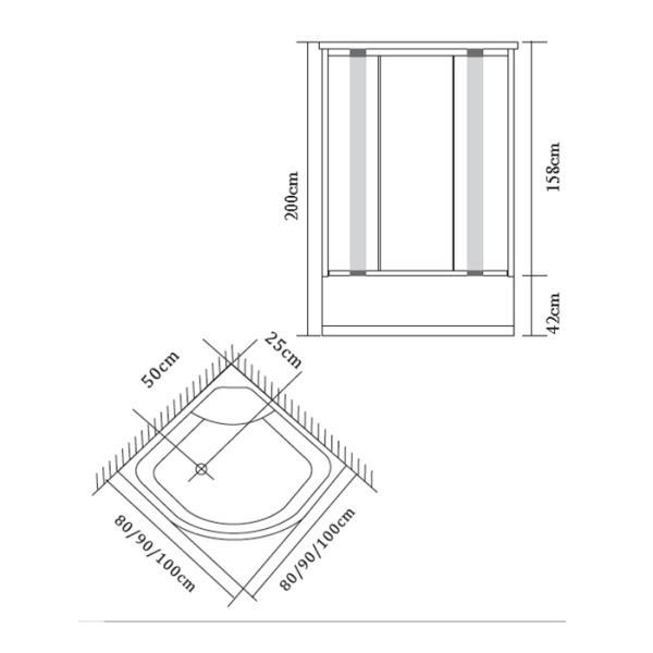Душевой уголок Esbano ESUGD8010 80x80 фото