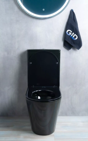 Унитаз напольный с бачком Gid Tr2179BL черный глянец фото
