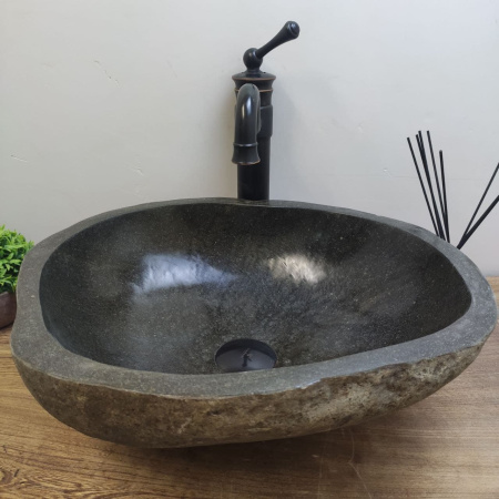 Накладная раковина из речного камня RS01133 (46*38*15) C2 фото