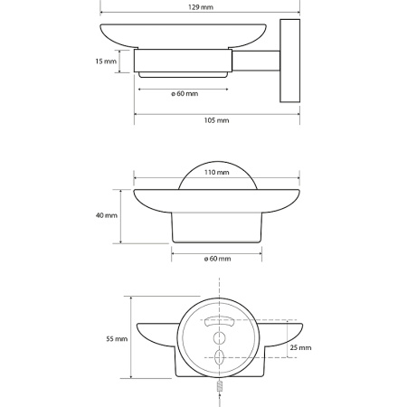 Мыльница настенная Bemeta Brilo 161108042 золото фото