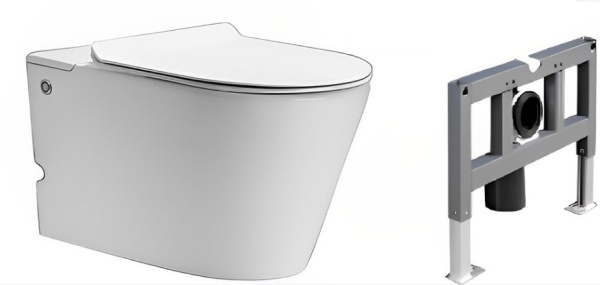 Унитаз подвесной с импульсной системой смыва Cerutti SPA Argentera Aria CT7279 и инсталляцией фото