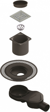 Душевой трап Berges Wasserhaus Platz Uno 090169 10x10 см фото