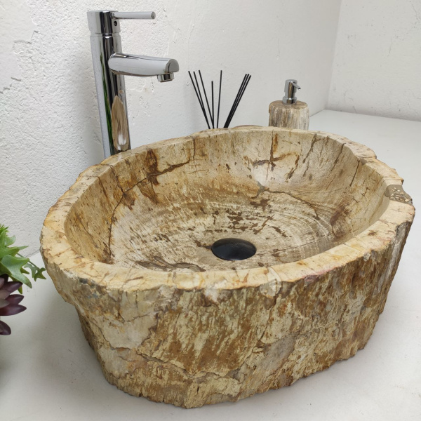 Накладная раковина из окаменелого дерева Fossil Basin OD-01236 (56*44*15) фото