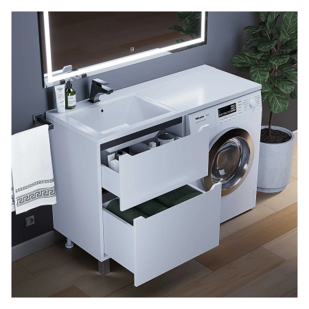 Тумба под стиральную машину Uperwood Tanos 120 291120334 белая/графит фото