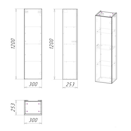 Шкаф-пенал Grossman Альба 30 303010 веллингтон/бриз фото