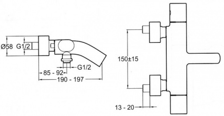 Смеситель для ванны с душем Jacob Delafon Talan E10105RU-CP фото