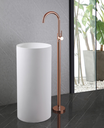 Напольный смеситель для раковины Abber Wasser Kreis AF8141RG розовое золото фото