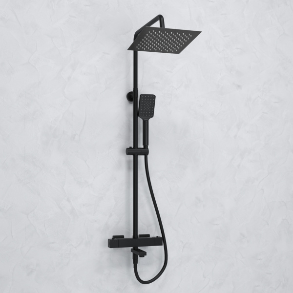 Душевая система (стойка) с термостатом WasserKRAFT Thermo A299.255.130.BM черная матовая фото