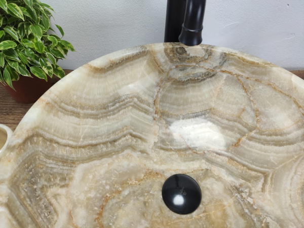 Накладная раковина из оникса Bowl Yellow Medium TinLip BO-00904 (45*45*17) фото