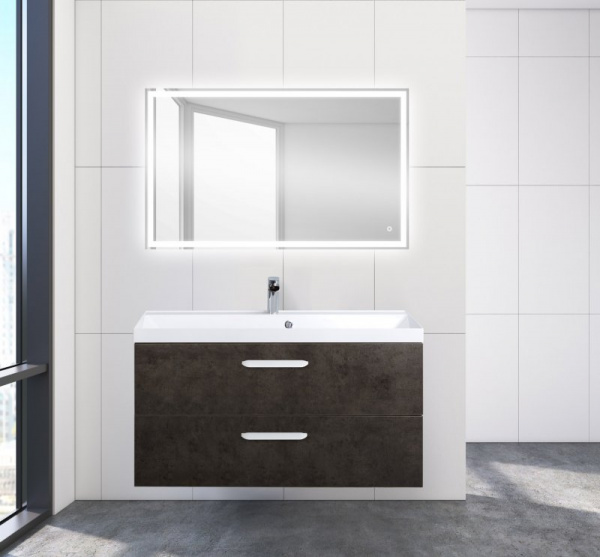 Тумба под раковину Belbagno Aurora AURORA-1000-2C-SO-CS Cemento Scuro фото