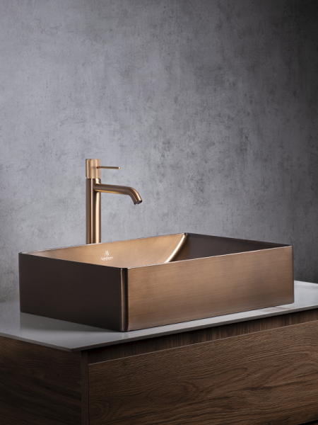 Накладная раковина из нержавеющей стали AltroBagno Futuro 001016BrAn состаренная бронза фото