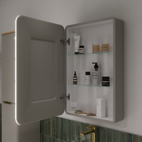 Зеркальный шкаф с подсветкой EQUIL Desert 57 szDSRT.LED57.L-25 левый, амарок фото