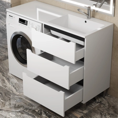 Тумба под стиральную машину Uperwood Tanos 120 291020259 белая/графит фото