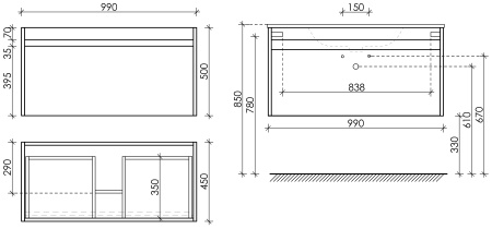 Тумба под раковину Sancos Smart SM100W белый глянец фото