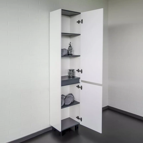 Шкаф-пенал напольный Comforty Лозанна-40Н 00-00017838 белый глянец фото