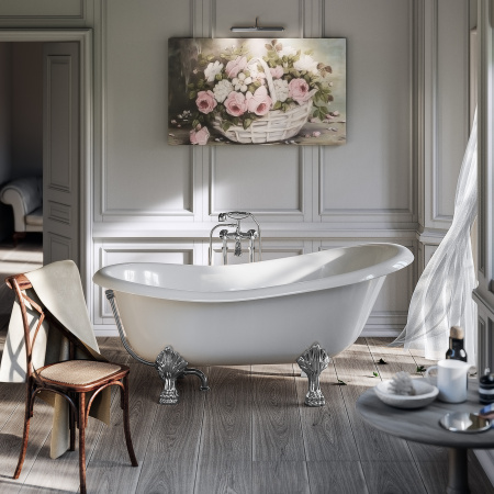 Ванна Tiffany World TW176 bi/cr 176х80 на ножках фото