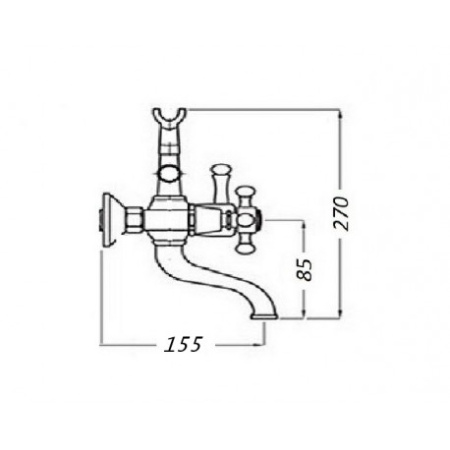 Смеситель для ванны и душа Magliezza Classico 50106-4-br бронза фото