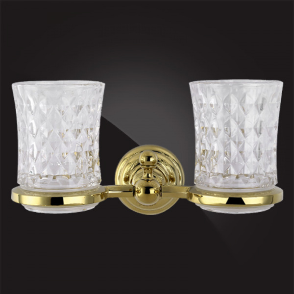 Два стакана для зубных щеток Elghansa Praktic Gold PRK-422-Gold фото