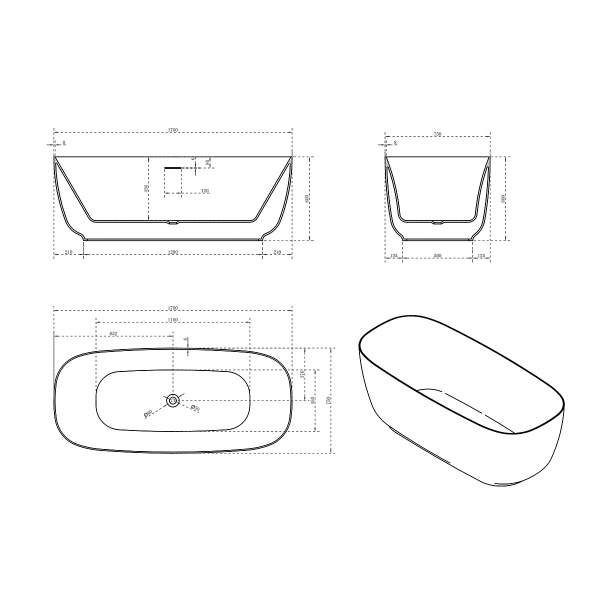 Ванна акриловая Vincea VBT-631 170x75 фото