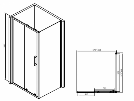 Душевой уголок Abber Schwarzer Diamant AG30100B-S100B 100x100 фото
