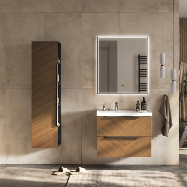 Тумба под раковину EQUIL Forest 80 tpFOREST80.2Y-31 орех/графит фото