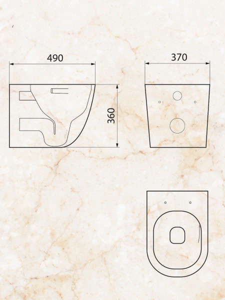 Подвесной унитаз со смывом торнадо Sintesi EVI SIN-TS-EVI-152 с сиденьем фото
