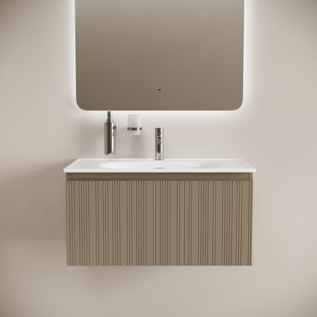 Тумба под раковину Sancos Code CD80GB серо- бежевая фото