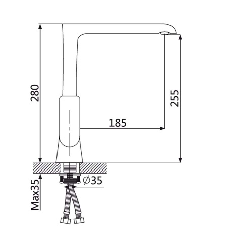 Смеситель для кухни Oute T24K T2413BK фото