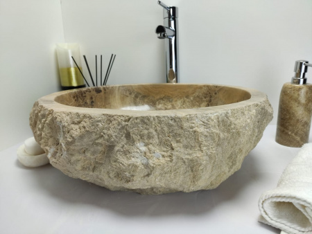 Накладная раковина из оникса Indo Erozy brown EO-00419 фото