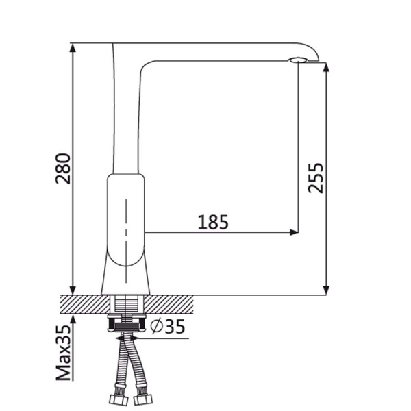 Смеситель для кухни Oute T24K T2413BK фото