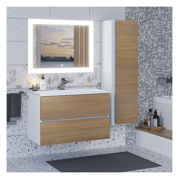 Шкаф-пенал Uperwood Barsa 293020529 белый/дуб сонома фото