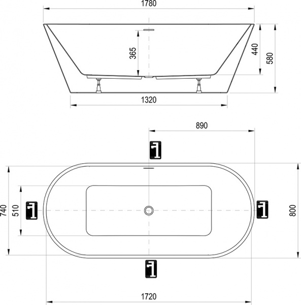 Акриловая ванна Ravak Solo XC00100025 178х80 фото