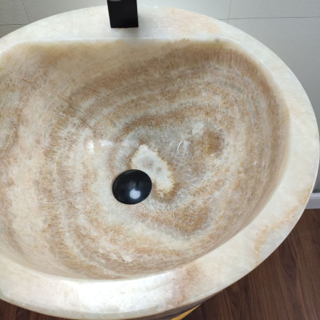 Раковина напольная из оникса Yellow ON-01355 (45*45*90) фото