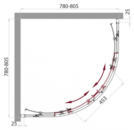 Душевой уголок BelBagno Sela SELA-R-2-80-Ch-Cr 80х80 фото