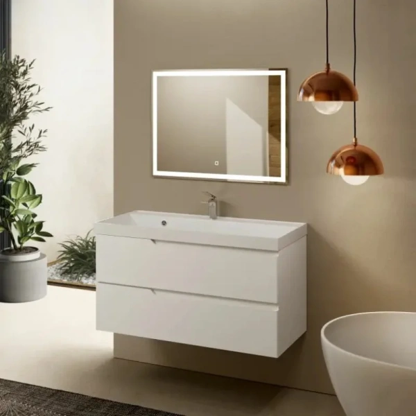 Тумба под раковину Aquame S3 AQM900310WH 100 см, белый глянец фото