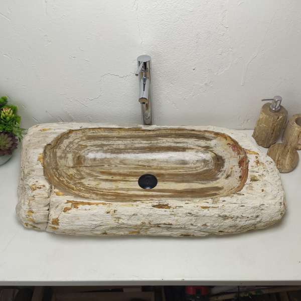 Накладная раковина из окаменелого дерева Fossil Basin OD-01331 (89*43*15) фото