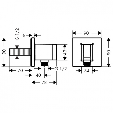 Шланговое подсоединение Hansgrohe FixFit Porter Square 26486000 фото