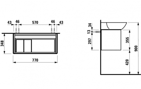 Тумба под раковину Laufen Ino 4.2540.1.030.170.1 фото