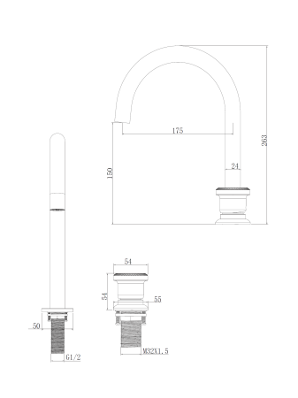 Смеситель для раковины AltroBagno Рикко (Ricco) ALTROBAGNORicco010907MB черная матовая фото