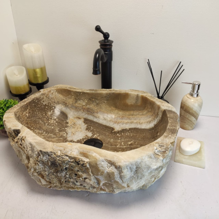 Накладная раковина из оникса Erozy Grey EO-00639 (53*42*15см) фото