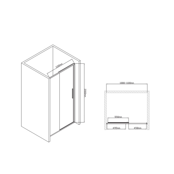 Душевая дверь Vincea Slim-U VDS-2SU110CL 110 см хром фото