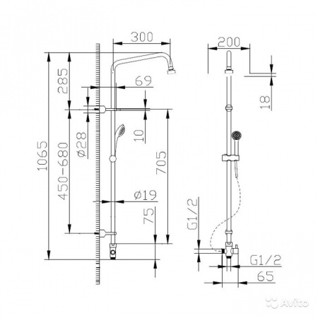 Душевая система (стойка) Bravat Fit S D283CP-2A-RUS фото
