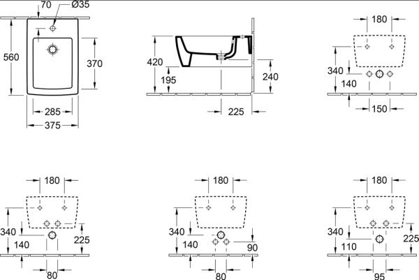 Биде подвесное Villeroy & Boch Memento 2.0 Ebony CeramicPlus 443300S5 фото